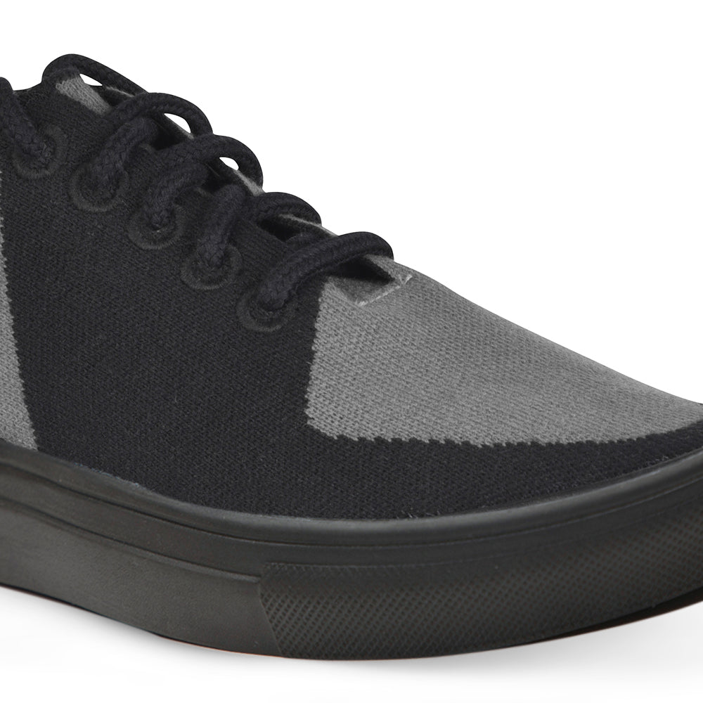 Linen Sneakers | Grey-Black (Black Sole) | Men