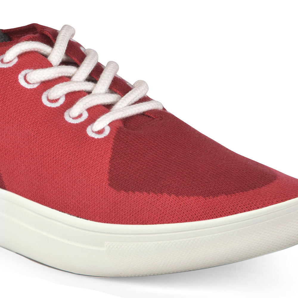 Linen Sneakers | Burgundy-Red | Men